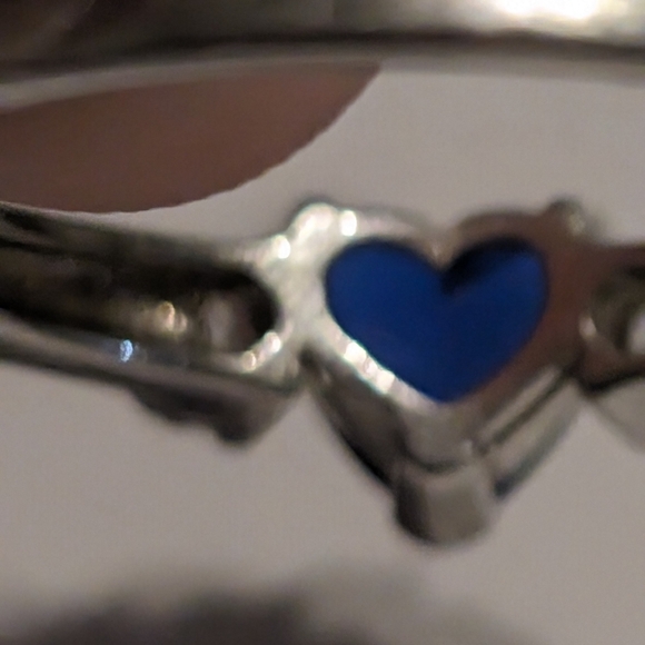 Vintage Lab Spinel Heart Cz Accent Ring Size 7.75 - Picture 5 of 6